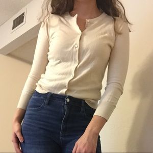 Cream Button-Up J. Crew Clare Cardigan